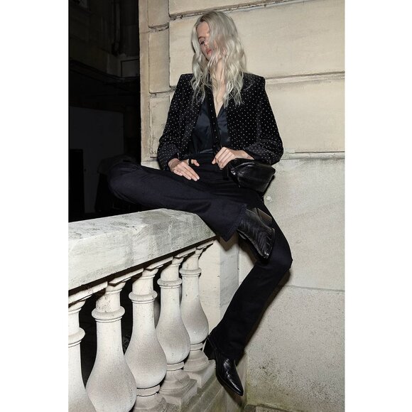 NWT Zadig & Voltaire | Visko Velvet Glitter Dots Blazer - Picture 6 of 17